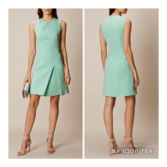 karen millen green pleated dress